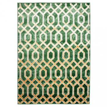 Zaujímavý zelený koberec so zlatým vzorom Šírka: 160 cm | Dĺžka: 220 cm