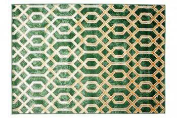 Zaujímavý zelený koberec so zlatým vzorom Šírka: 80 cm | Dĺžka: 150 cm
