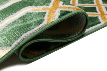 Zaujímavý zelený koberec so zlatým vzorom Šírka: 80 cm | Dĺžka: 150 cm