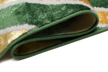 Zaujímavý zelený koberec so zlatým vzorom kosoštvorcov Šírka: 160 cm | Dĺžka: 220 cm