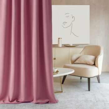 Záves Aura indickej ružovej farby so zavesením na strieborné kruhy 140 x 300 cm