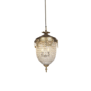 Závesné svietidlo v štýle Art Deco s krištáľom 40 cm zlaté - Cesar