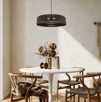 Závesné svietidlo z juty a kovu 60W béžová