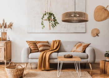 Závesné svietidlo z juty a kovu 60W čierna