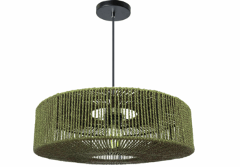 Závesné svietidlo z juty a kovu 60W čierna