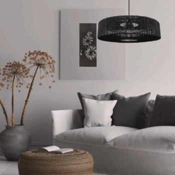 Závesné svietidlo z juty a kovu 60W hnedá