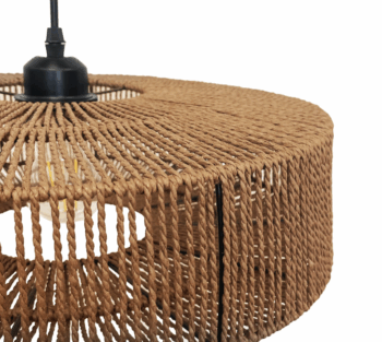 Závesné svietidlo z juty a kovu 60W hnedá