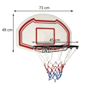 Závesný basketbalový kôš so zadnou doskou