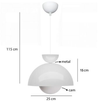 Závesný luster 241340 Bolla, biela