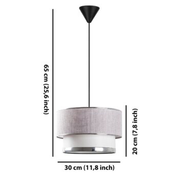 Závesný luster Cake - Light Grey, Silver