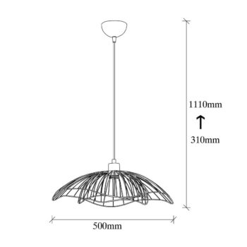 Závesný luster Farac - 6380, čierna