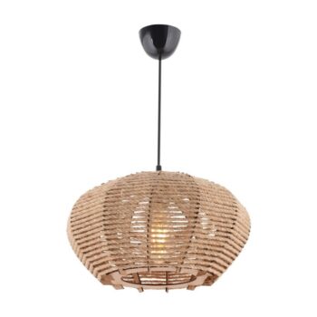 Závesný luster Jute Ellipse, krémová