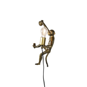 Zlatá nástenná lampa opica - Animal Monkey
