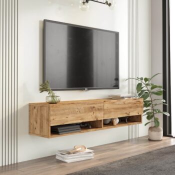 FREY 11: Moderný stolík TV s prírodným nádychom borovice Potrebujete dokonale kombinovať funkčnosť a dizajn v interiéri obývacej izby, kancelárie alebo pracovne? FREY 11 je televízny stolík, ktorý splní vaše očakávania na výbornú.  Typ tovaru: stolík TV - nevyhnutný prvok pre každý moderný interiér.  Materiál: odolný a kvalitný LTD s hrúbkou 18 mm, zaisťujúci stabilitu a dlhú životnosť. Rozmery: 140 x 31 ,6 x 29,6 cm - kompaktné, ale priestranné riešenie pre všetky vaše potreby. Farba: teplý odtieň borovice, ktorý prináša do priestoru prírodnú atmosféru. < li>Vybavenie: dve dverové dvierka s odkladacími policami poskytujú dostatok úložného priestoru pre všetky vaše mediálne zariadenia a doplnky. Štýl: moderný a dizajnový vzhľad, ktorý sa ľahko hodí do rôznych štýlov interiérov. Tvar: obdĺžnikový a rovný - jednoduchosť v čistom prevedení.  Vychutnajte si pokojné večery u televízie alebo produktívnu prácu s televíznym stolom FREY 11. Jeho dokonalý dizajn a funkčnosť vám ponúknu to najlepšie z oboch svetov.