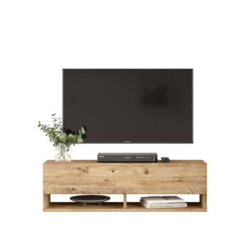 FREY 13: Televízny stolík v odtieni borovice s praktickým úložným priestorom Moderné interiéry vyžadujú nábytok, ktorý je nielen štýlový, ale aj praktický. Predstavujeme FREY 13, televízny stolík, ktorý skvele kombinuje obe tieto vlastnosti. Jeho klasický odtieň borovice doplnený moderným dizajnom a praktickými prvkami, ako sú odkladacie police a skrinka, ho robí ideálnou voľbou pre vašu obývaciu izbu, kanceláriu alebo pracovňu.  Typ tovaru: stolík TV, dizajnový kúsok pre váš interiér. Materiál: odolný LTD s hrúbkou 18 mm zaručuje dlhú životnosť produktu. Rozmery:< /strong> 100 x 31,6 x 29,6 cm - kompaktná veľkosť pre moderné priestory. Farba: teplý a prírodný odtieň borovice. < strong>Vybavenie: stolík ponúka plné dvierka pre úložný priestor a odkladacie police pre ľahké usporiadanie. Štýl: moderný a dizajnový vzhľad, ktorý sa ľahko hodí k rôznym dekoračným štýlom. Tvar: obdĺžnikový a rovný, čo uľahčuje začlenenie do rôznych miestností.  Prineste do svojho domova kúsok prírody a zároveň funkčný a elegantný nábytok s FREY 13. Vychutnajte si spojenie tradície a moderného dizajnu v jednom produkte.