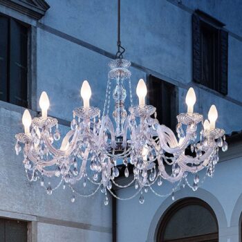 12-plameňový vonkajší LED luster Drylight S12