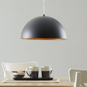 2-plameňová závesná lampa Dingle čierno-zlatá
