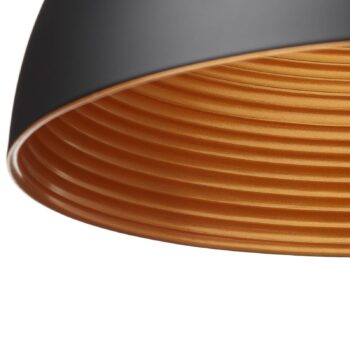 2-plameňová závesná lampa Dingle čierno-zlatá