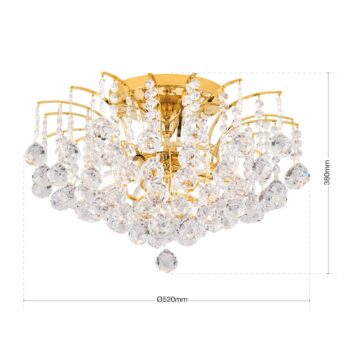 24 K pozlátené stropné svietidlo LENNARDA