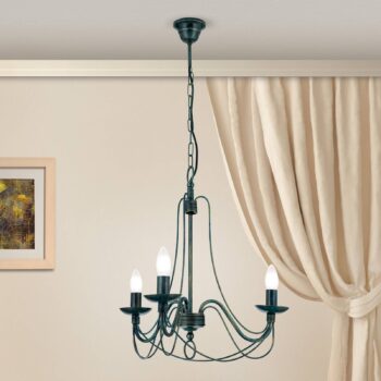 3-plameňová závesná lampa CLARA vidiecky dom