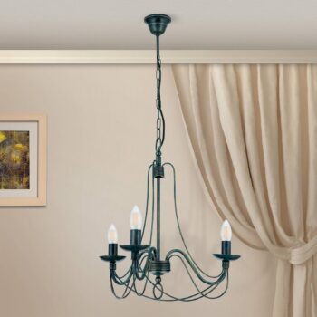 3-plameňová závesná lampa CLARA vidiecky dom