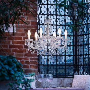 6-plameňový vonkajší LED luster Drylight S6