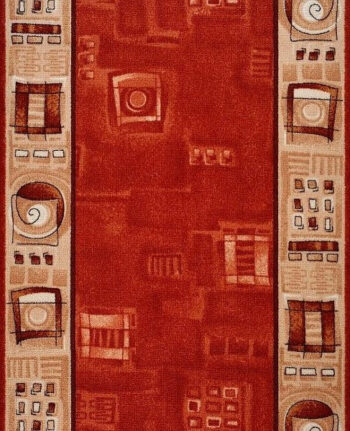 AKCIA: 310x100 cm Protišmykový behúň na mieru Zara 921 červenohnedá, béžová, červená, chodba / predsieň
