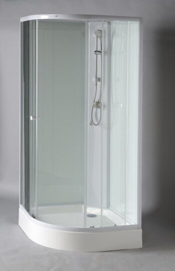 AQUALINE - AIGO Štvrťkruhová sprchová zástena 900x900x2040, biely profil, číre sklo YB93
