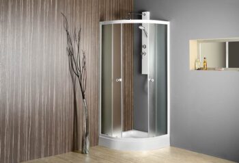 AQUALINE - ARLEN štvrťkruhová sprchová zástena 800x800, sklo Brick BTR800