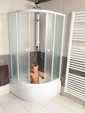 AQUALINE - ARLEN štvrťkruhová sprchová zástena 900x900, sklo Brick BTR903
