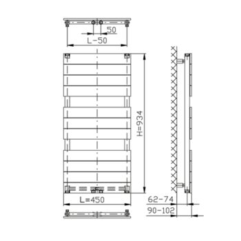 AQUALINE - BONDI vykurovacie teleso 450x934 antracit DC405T