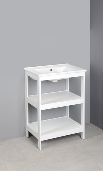 AQUALINE - ETIDE policová umývadlová skrinka 61,5x85x44 cm, matná biela ET610
