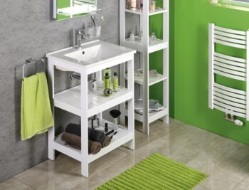 AQUALINE - ETIDE policová umývadlová skrinka 61,5x85x44 cm, matná biela ET610