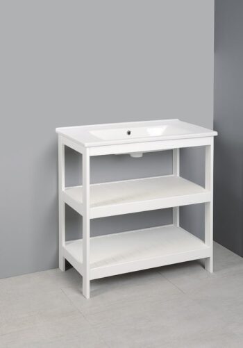 AQUALINE - ETIDE policová umyvadlová skříňka 81,5x86x44 cm, matná biela ET830