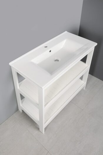 AQUALINE - ETIDE policová umyvadlová skříňka 81,5x86x44 cm, matná biela ET830