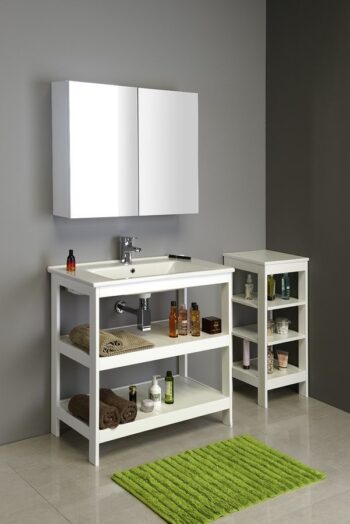 AQUALINE - ETIDE policový regál 36x86x36 cm, biela mat ET086