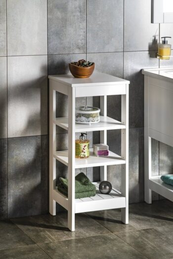 AQUALINE - ETIDE policový regál 36x86x36 cm, biela mat ET086