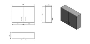 AQUALINE - KERAMIA FRESH skrinka horná 70x50x20cm, biela 52362