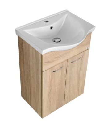 AQUALINE - KERAMIA FRESH umývadlová skrinka 51,1x74x34cm, dub platin 50058