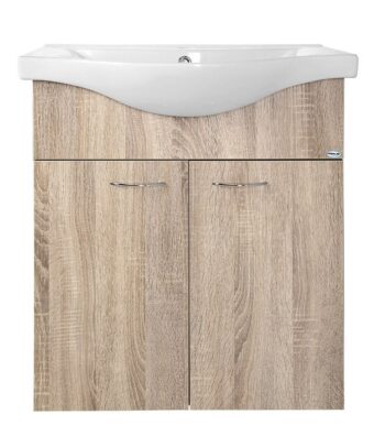 AQUALINE - KERAMIA FRESH umývadlová skrinka 60,6x74x34cm, dub platin 50065