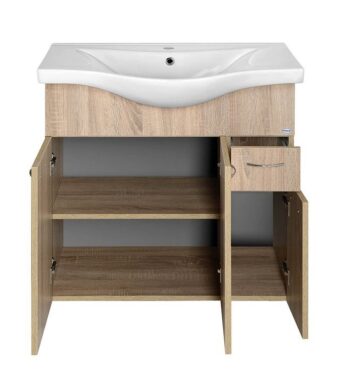 AQUALINE - KERAMIA FRESH umývadlová skrinka 74,5x74x34,7cm, dub platin 50083