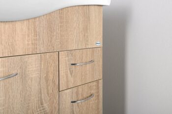 AQUALINE - KERAMIA FRESH umývadlová skrinka 74,5x74x34,7cm, dub platin 50083