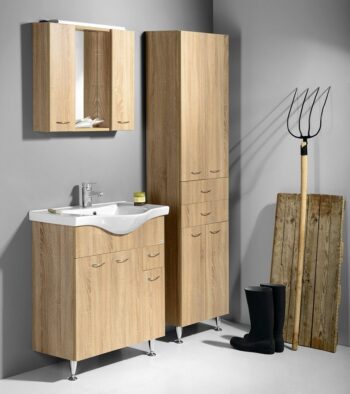 AQUALINE - KERAMIA FRESH umývadlová skrinka 74,5x74x34,7cm, dub platin 50083