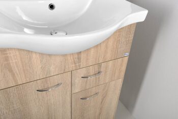 AQUALINE - KERAMIA FRESH umývadlová skrinka,1 zásuvka, 60,6x74x34cm, dub platin 50066
