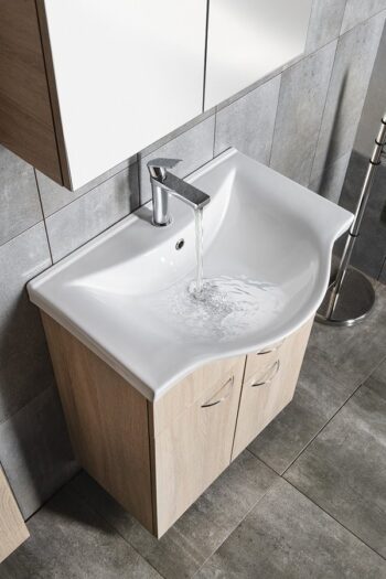 AQUALINE - KERAMIA FRESH umývadlová skrinka,1 zásuvka, 60,6x74x34cm, dub platin 50066