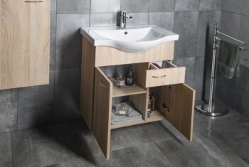 AQUALINE - KERAMIA FRESH umývadlová skrinka,1 zásuvka, 60,6x74x34cm, dub platin 50066