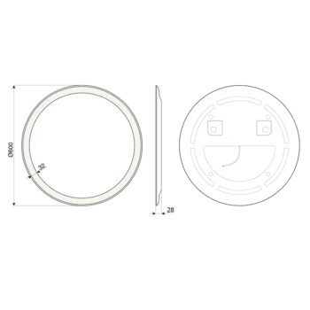 AQUALINE - NOA guľaté zrkadlo s LED osvetlením, ø 60cm OM260