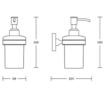 AQUALINE SB119 Samba dávkovač mydla 150 ml, mliečne sklo