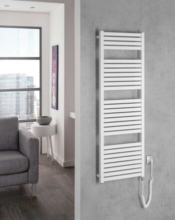 AQUALINE - TONDI-E elektrické vykurovacie teleso, rovné, 450x1330 500 W, biela DE470T