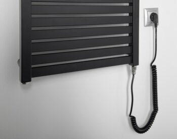 AQUALINE - TONDI-E elektrické vykurovacie teleso, rovné, 450x1330 500 W, čierna matná DE476T